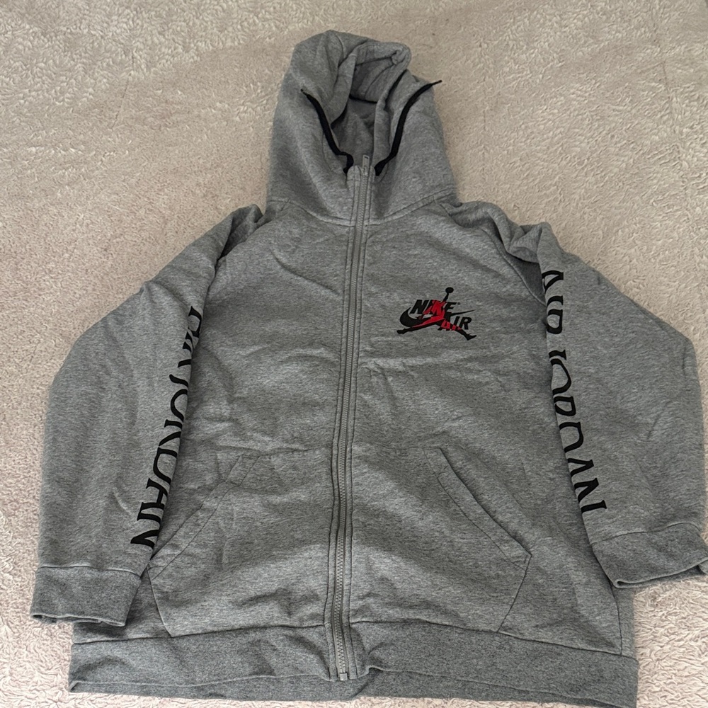 Nike Air Jordan Mens large Gray Zip-Up Hoodie